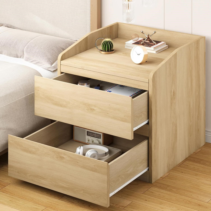 59.99cm W Bedside Table, Brown