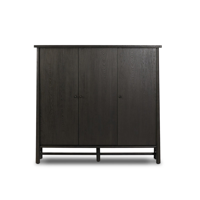Renaud 3-Door Cabinet-Dark Toasted Oak, Black