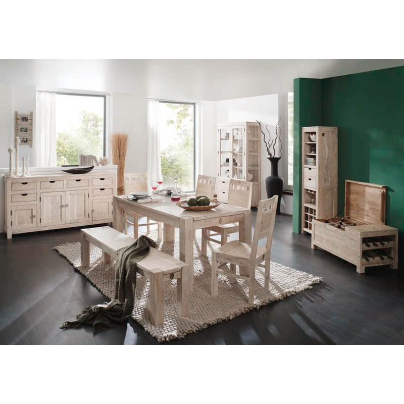 Acacia Solid Wood Dining Table, H76 x L220 x W100cm