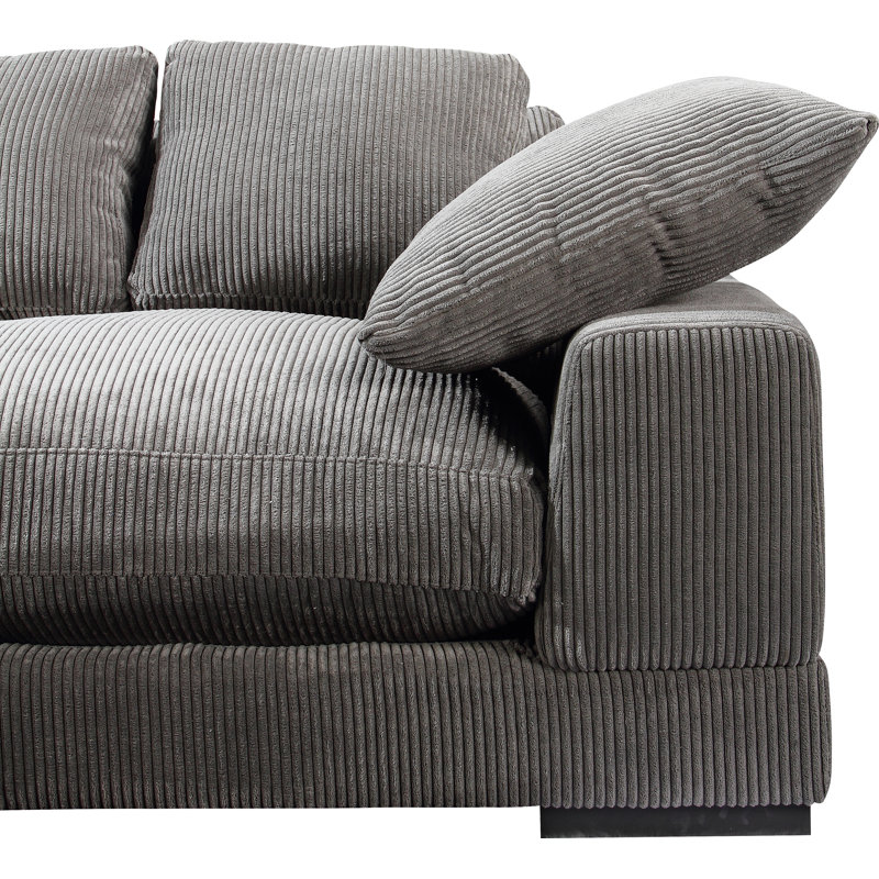 Plunge Sectional, Gray Corduroy
