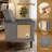 29" Wide Upholstered Solid Wood Accent Chair With Folding Side Table-956672176