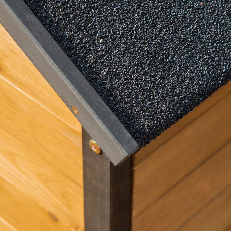 Niche pour chien en bois noir / jaune