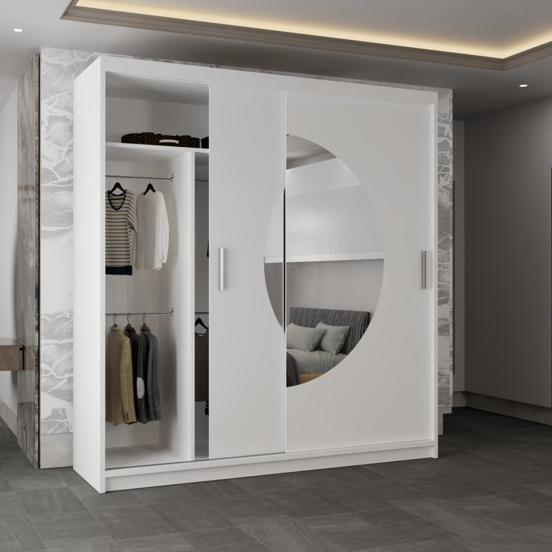 Cevahir 2 Door Wardrobe, 217cm H x 203cm W x 62cm D, White