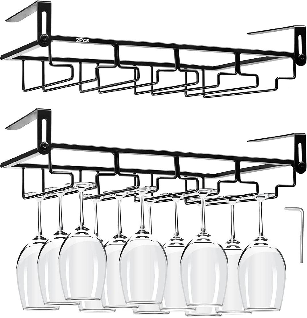 Prep & Savour Blight Hanging Wine Glass Rack Wayfair