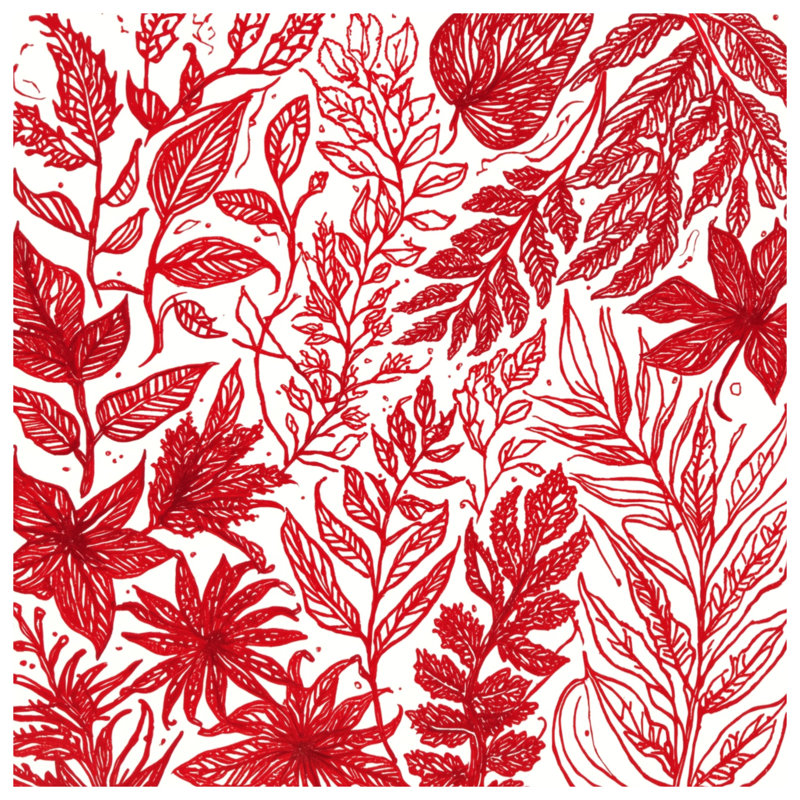 Tapis de bain Red Botanical Illustration, L 34 po x L 21 po