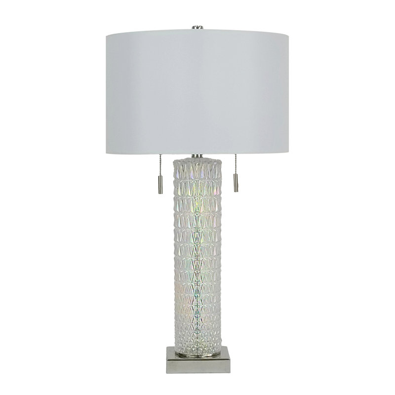 Lampe de table irisée en verre et en métal Radiant Glow - 30 po x 16 po