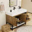 Finition du meuble-lavabo sur pied simple de base 42 po Jessica: Noir lustré-72495704