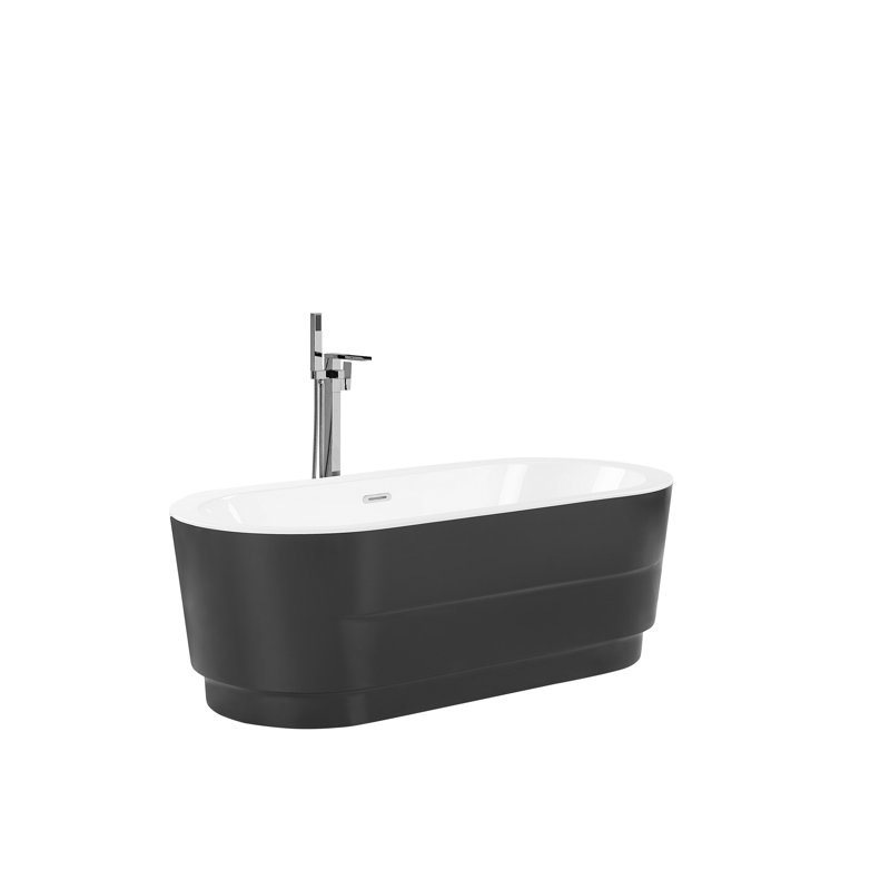 Chaves 1700mm x 800mm Freestanding Soaking Acrylic Bathtub, Black