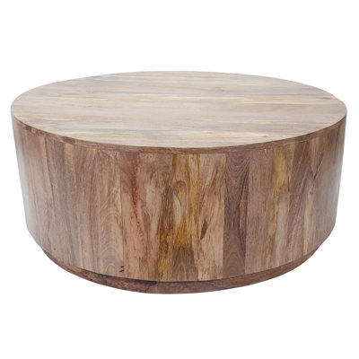 42" Natural Solid Wood Round Coffee Table by HomeRoots