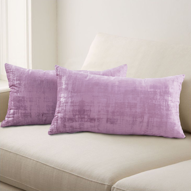 Housse de coussin rectangulaire en velours texturé, Ombres mauve