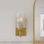 Glass and Steel Armed Sconce-1071455109