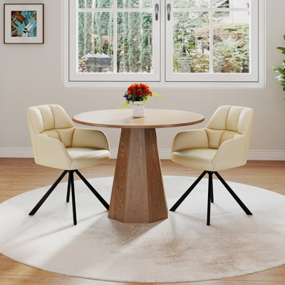 Round Dining Table Set Mid Century Modern Small Round Dining Table Set With Swivel Dining Chairs