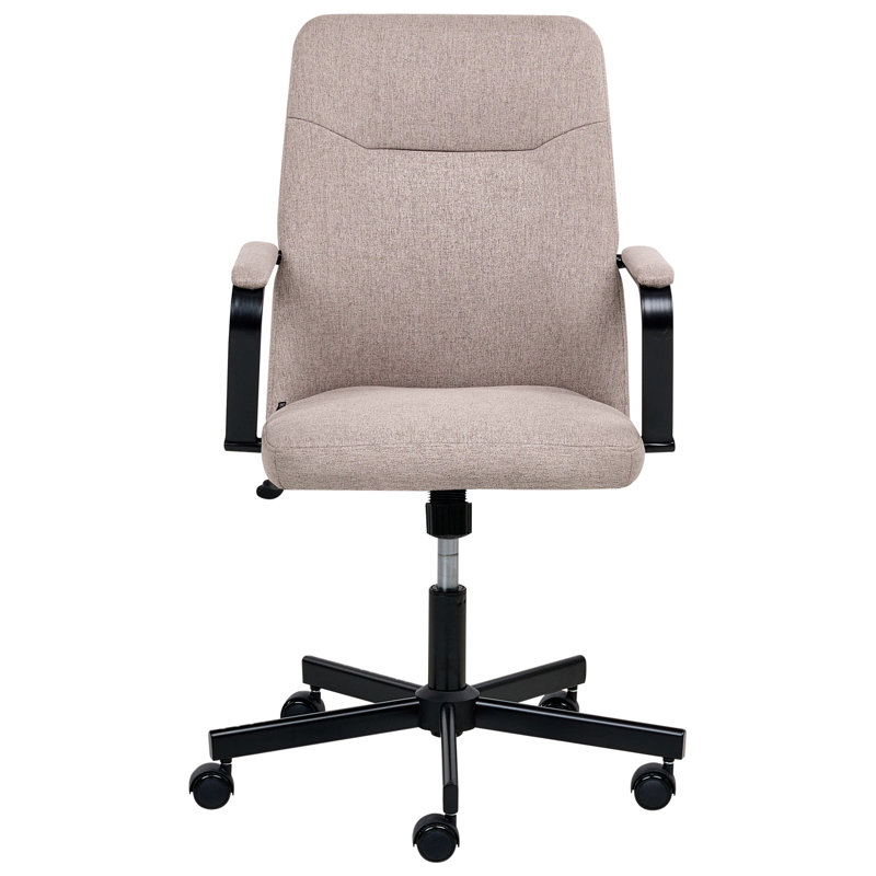 Office Chair Swivel Fabric, Light Brown