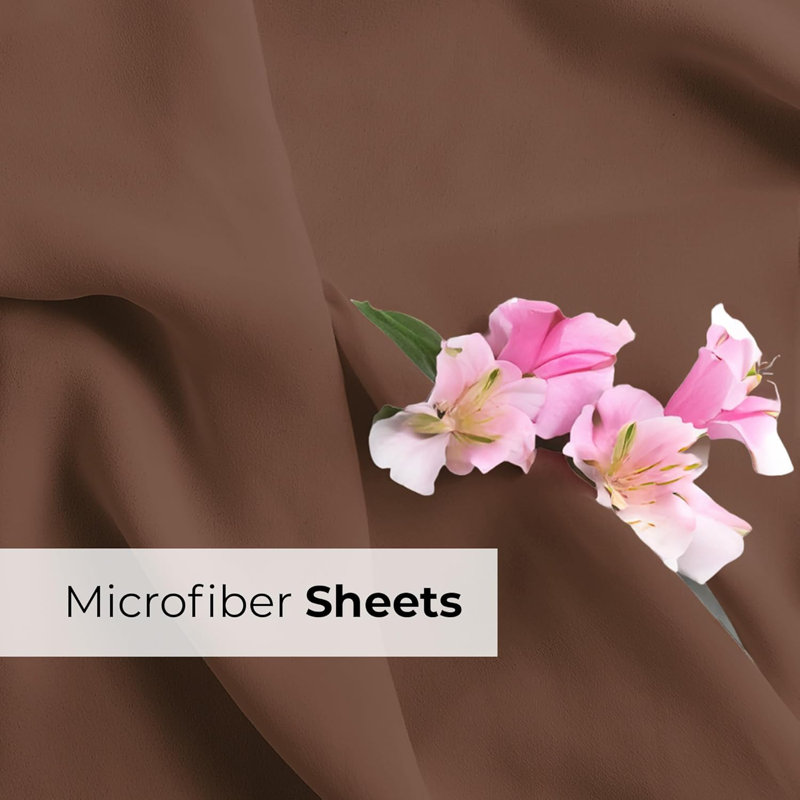Full Deep Pocket Brown Microfiber Sheet Set