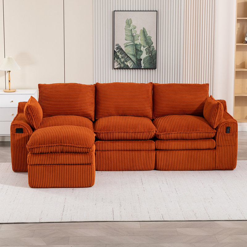 Canapé modulaire en L, Orange