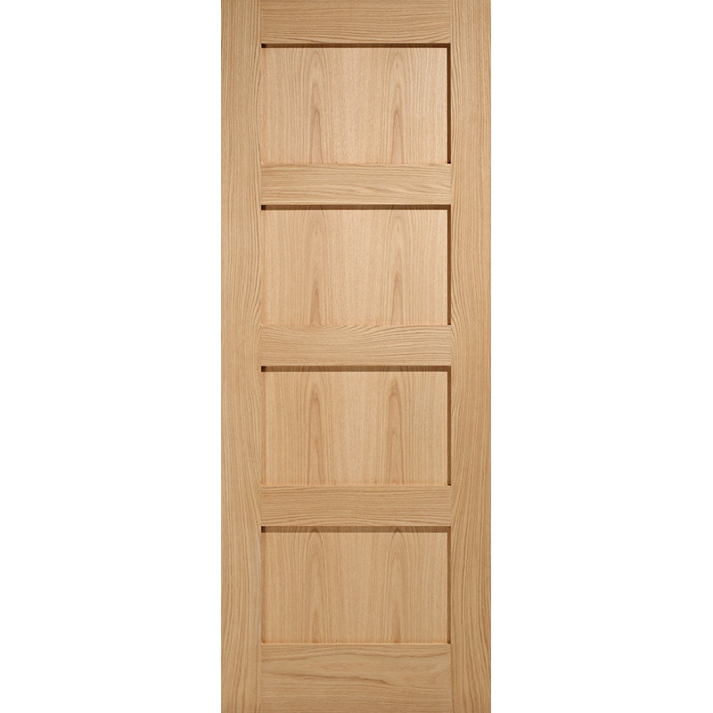 Shaker 4P Prefinished Oak Internal Door, 204cm H x 72.6cm W x 4cm D