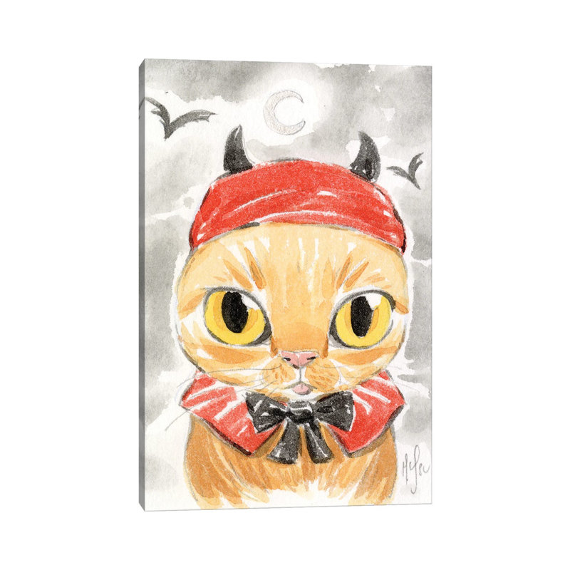 Cat - Devil by Martin Hsu - Painting on Canvas, 101.6 cm H x 66.04 cm W x 1.91 cm D, Wrapped Canvas