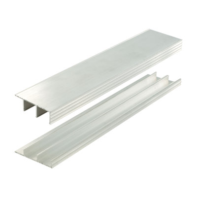 Outwater Upper/Lower Aluminum Sliding Door Track For 1/2In Wood Doors, Mill Finish, 72In Lengths (Pack Of 18)