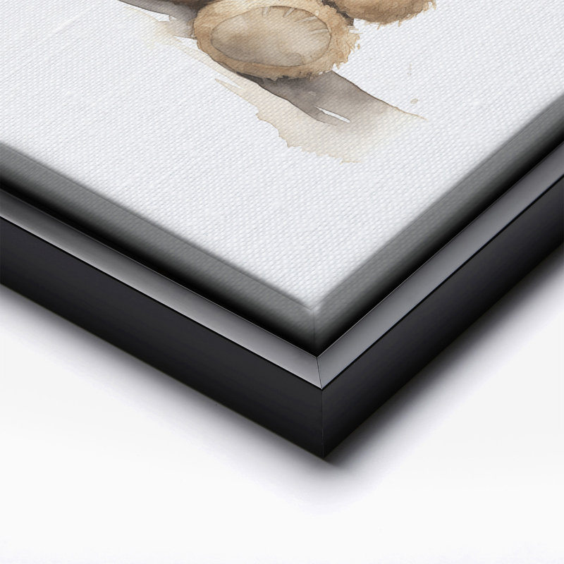 Ourson en peluche, Black Framed, Canvas, 24"H x 32"W