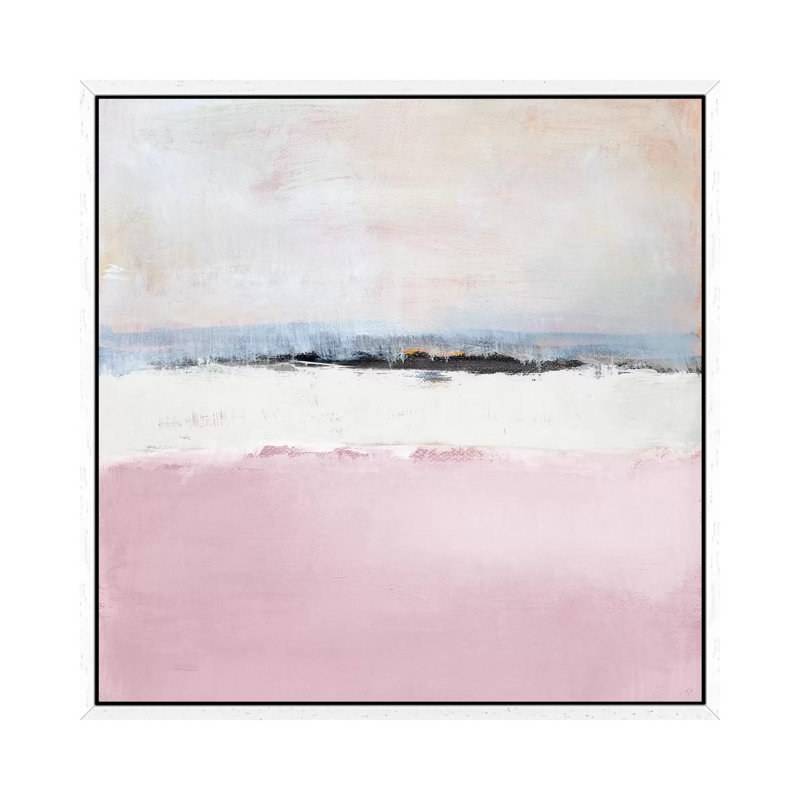 Pink Sea by Lanie Loreth - Painting on Canvas, White Floater Framed, 66.04cm H x 66.04cm W x 3.81cm D