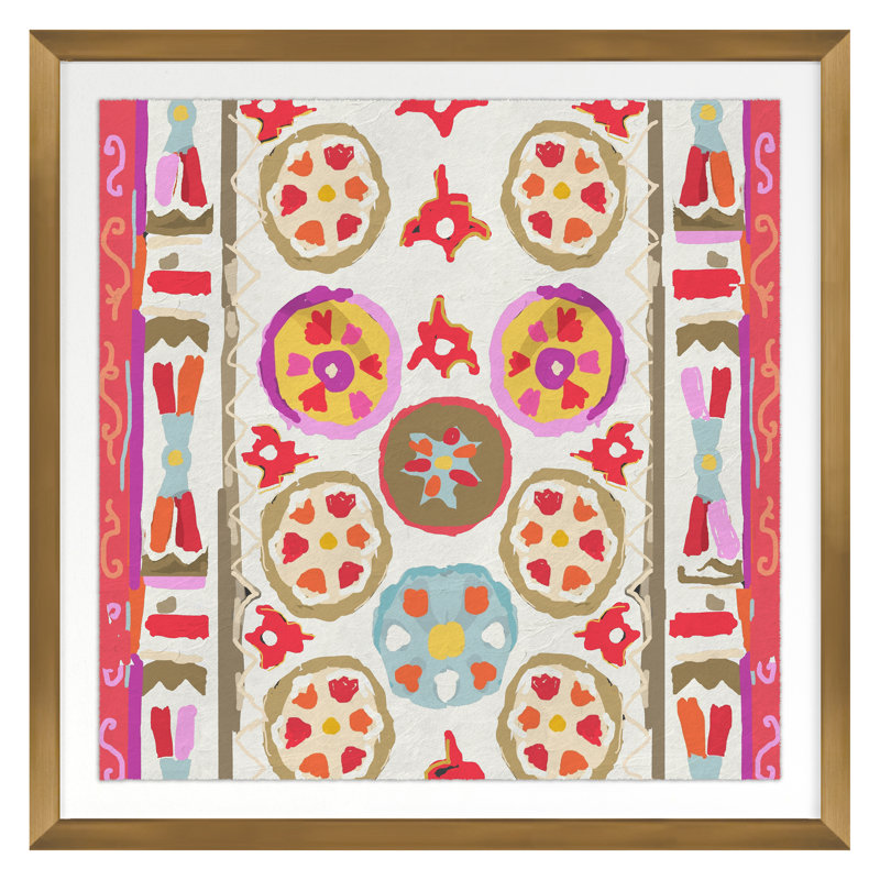 Tribal Cream Print by Gibson, Dana, Gold Single Picture Framed