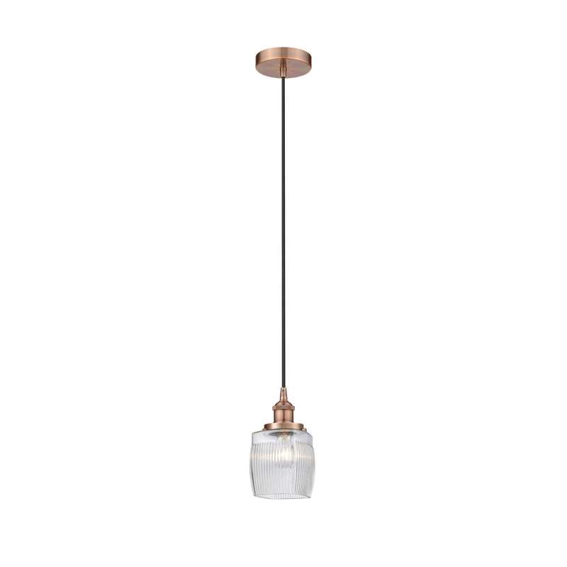 Luminaire suspendu simple à 1 lumière Mireya, Cuivre