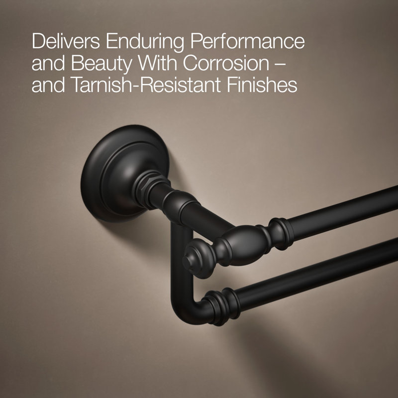 Artifacts® Double 24" Wall Mounted Towel Bar, Matte Black