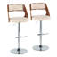 Tabouret de bar réglable Cecina avec repose-pieds arrondi en T - ensemble de 2-108401413-108401393