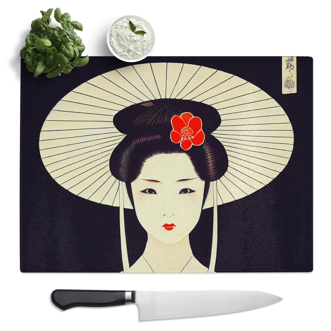 A Beautiful Geisha No.1  Glass Chopping Board