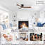 Ventilateur de plafond de 52 pouces avec lumière, 3 pales en bois, télécommande, moteur à courant continu réversible pour le salon (noir + noyer foncé)