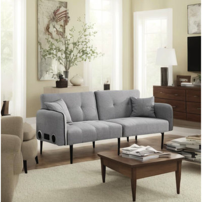 Lit pliant avec stéréo dans des tons de gris, multifonctionnel pour toute situation, jeu audio sans fil, conception peu encombrante, ergonomique et robuste, dortoir gris de 87,93 lb. Différents réglages. Écoutez de la musique en toute liberté.