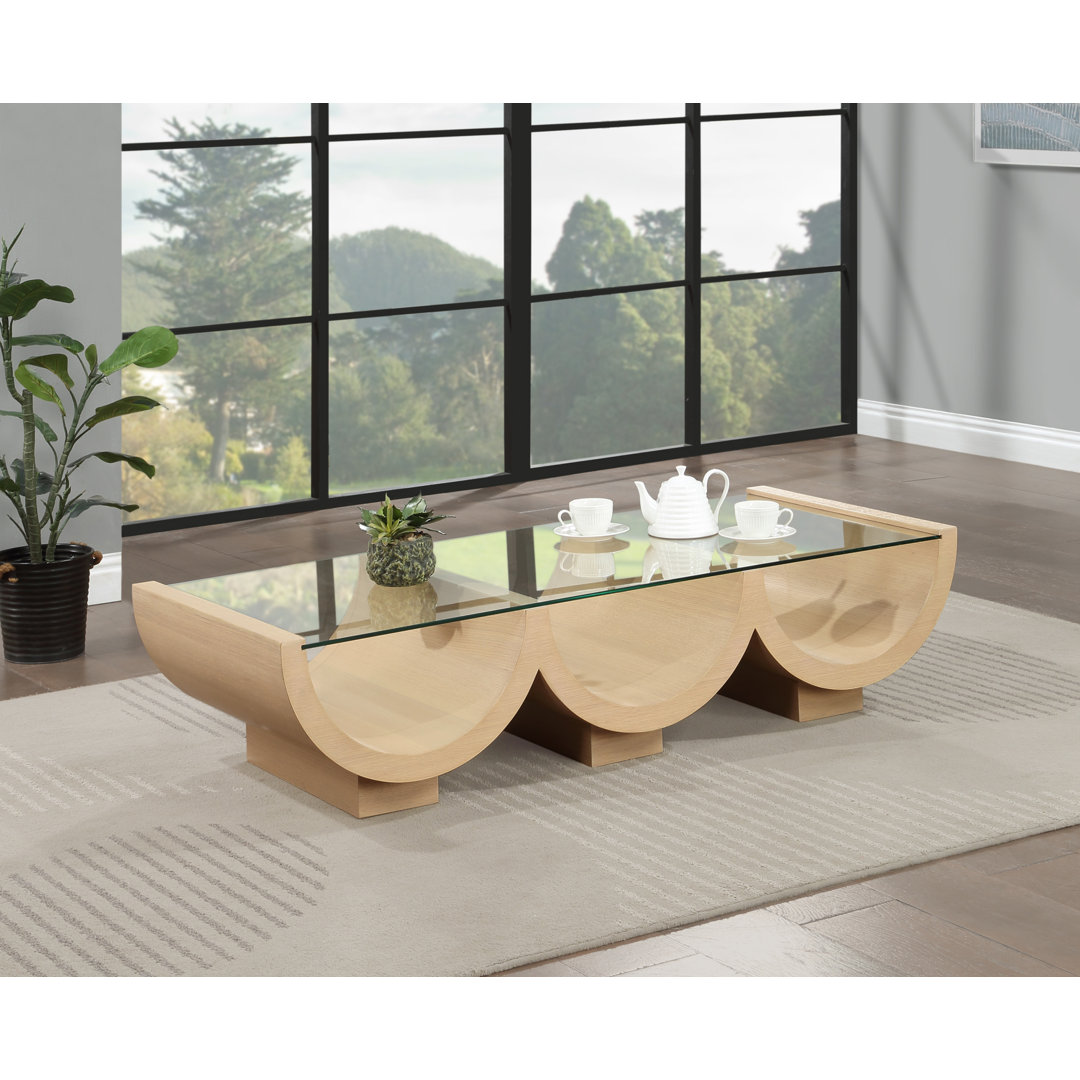 Caputto Glass Top Coffee Table Wade Logan® Table Base 