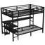 Bunk Bed With Desk And Shelves, Multiple Placement, With LED And USB-1351281911