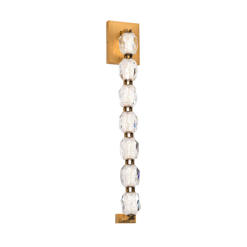 Seduction LED Armed Sconce, Aged Brass, 27.63" H x 4.75" W x 3.75" D