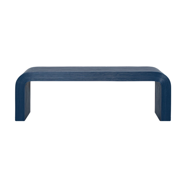 Bahia Wicker Bench, 19" H x 28" W x 18" D, Navy Blue