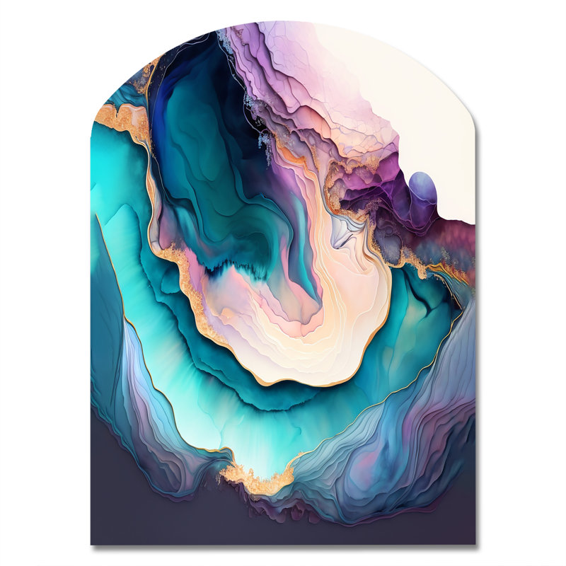 Coltin - Art mural abstrait en marbre asymétrique, sculpture murale en arche, H 34 po x l 25 po