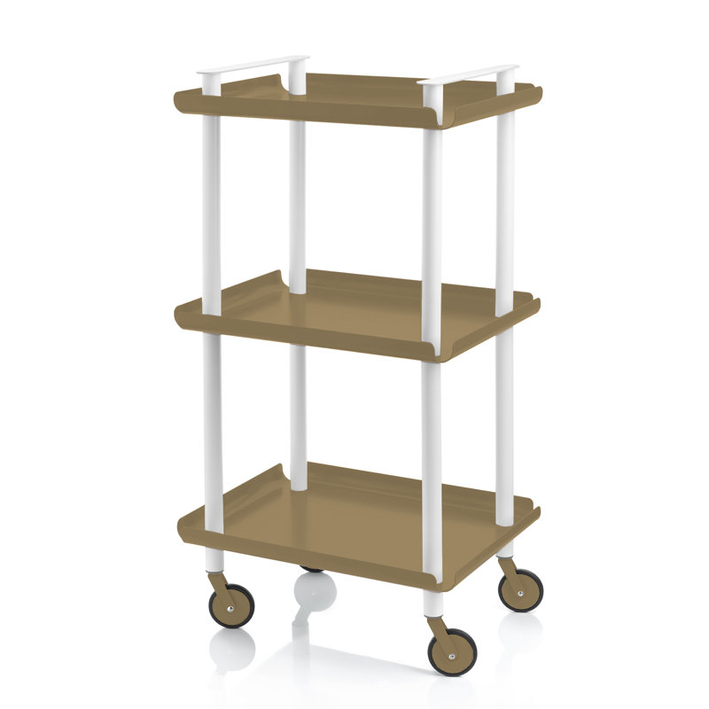 Zeigler Serving Cart, White, Brown