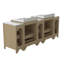 Meuble-lavabo double 84 po, comptoir blanc, panneau de meuble-lavabo combinable, charnières, étapes d'installation simples, look minimaliste moderne 84 po