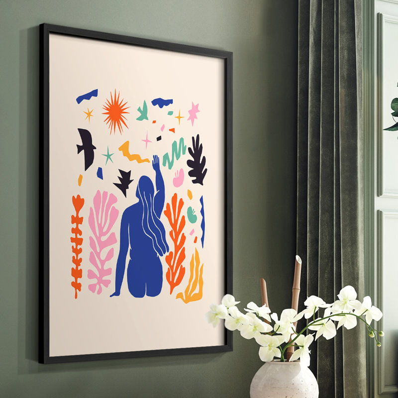 Matisse CDXLVI, reproduction encadrée - bois massif, H 20 po x l 16 po, Cadre simple noir