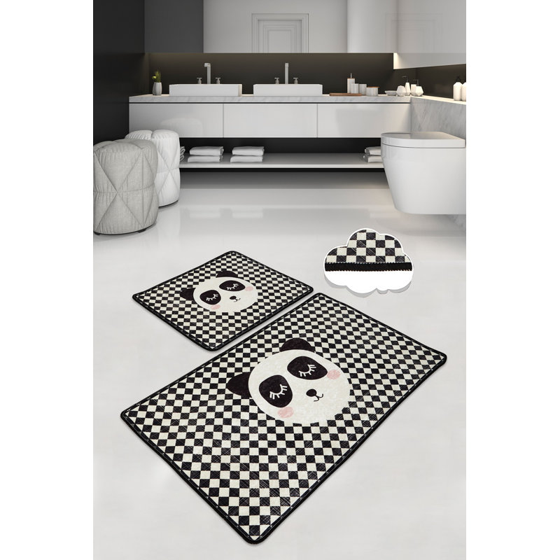 Ensemble de tapis de bain antibactérien (2 pièces), 100% polyester, 19,7 po x 23,6 po et 23,6 po x 39,4 po | Sous-tapis antidérapant, hauteur des poils: 0,4 po | Lavable à la machine, doux et durable, idéal pour la sécurité et le confort de la salle de bain