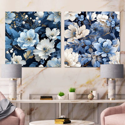 Etchemin - Ensemble de 2 impressions sur toile florales