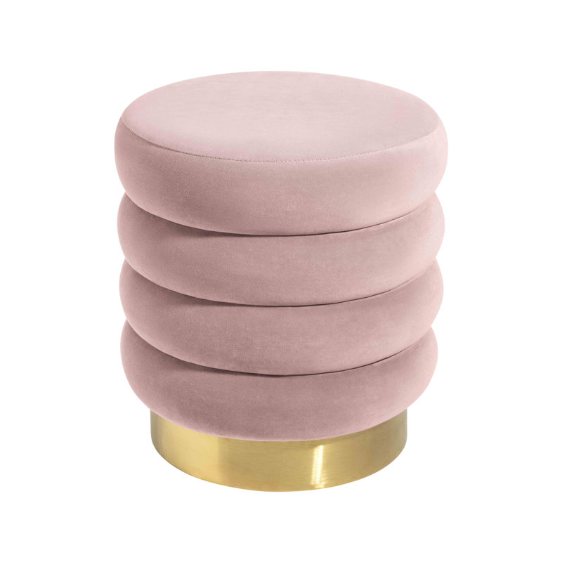 Repose-pieds standard rond 16,2" velours Fiqueroa, Mauve, Or