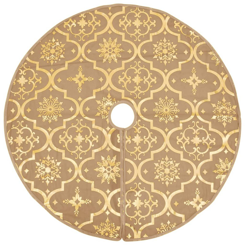 Kimber Luxury Christmas Tree Skirt with Sock, Yellow, 90 cm