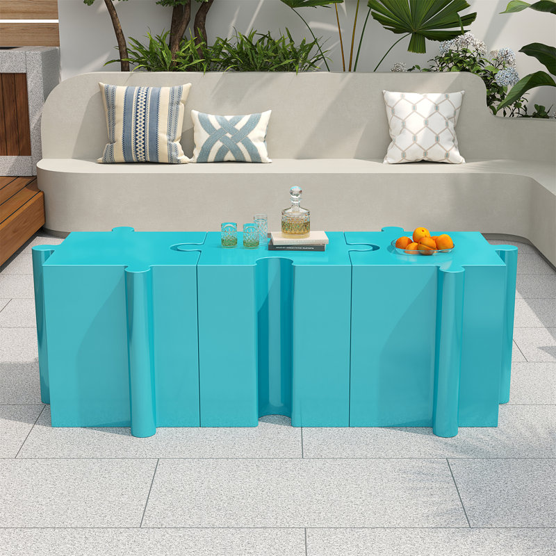 Table d'appoint casse-tête (comprenant seulement la table), Bleu clair