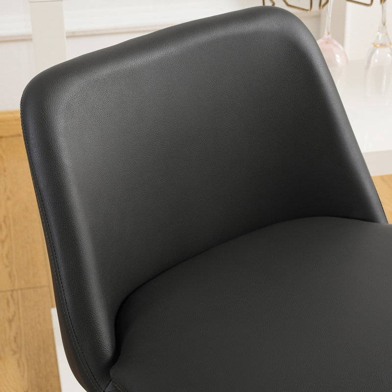 Deboroh 25.6" Swivel Upholstered  Bar & Counter Stool, Dark Gray