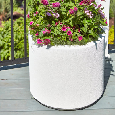 Grande boîte à fleurs ronde pour l'extérieur 23 po x 19 po Gita
