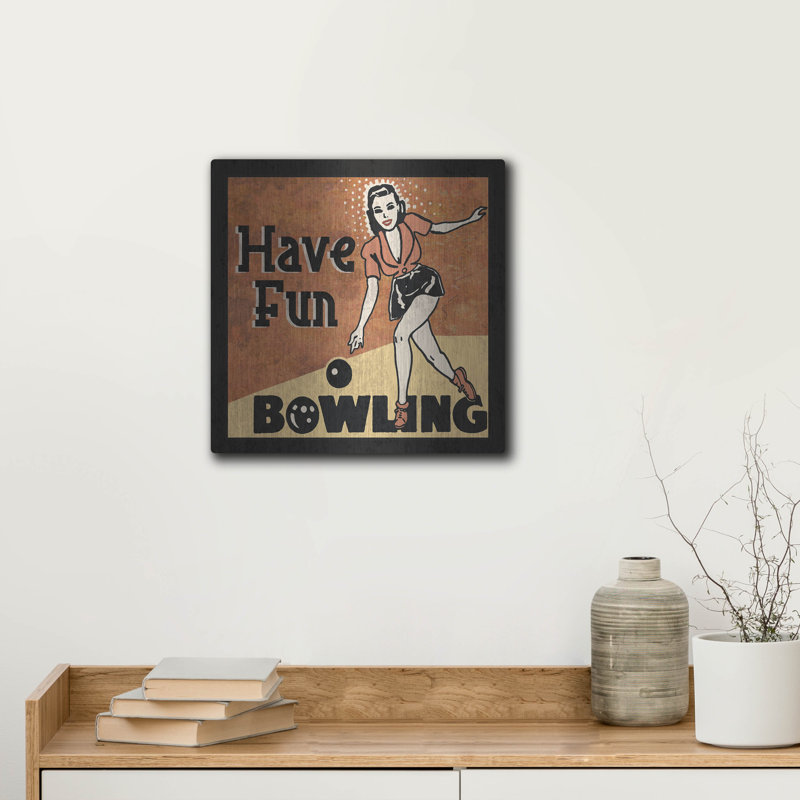  «Have Fun Bowling» par Erin Clark, art mural en métal, 12 po x 12 po, H 12 po x l 12 po