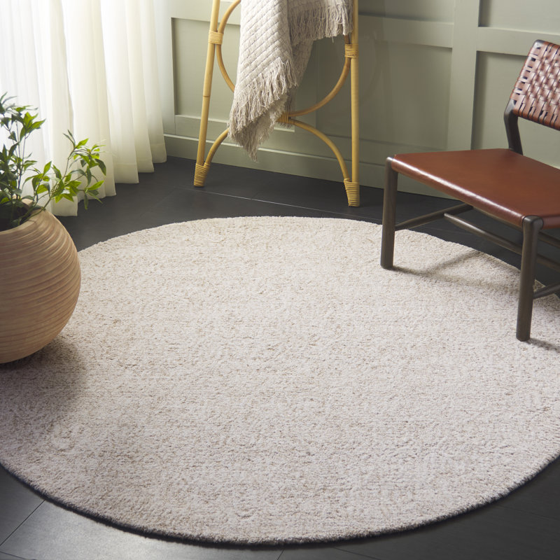 Tapis beige Mirabai 101, Rond 6 pi