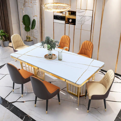 Ensembles de table à manger rectangulaires modernes et luxueux.