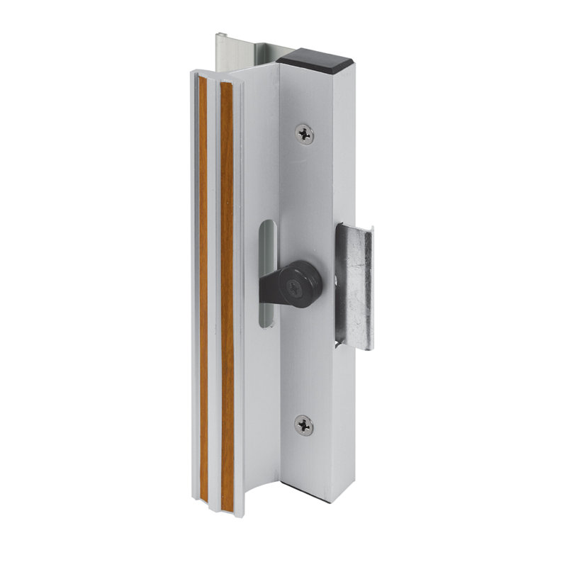 Aluminium extrudé, finition moulin, porte patio coulissante avec loquet de type pince (paquet simple), Aluminium